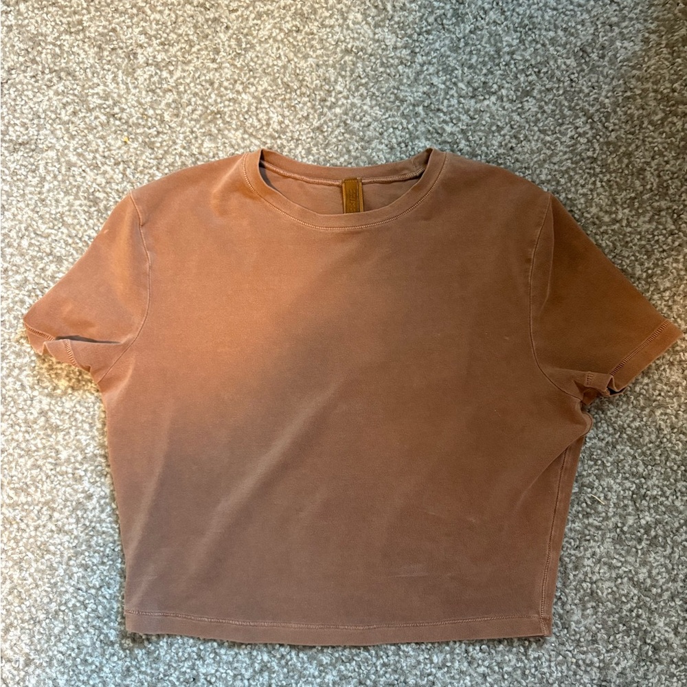 SKIMS Brown Short Sleeve Tee